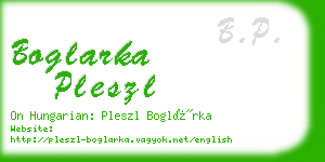 boglarka pleszl business card